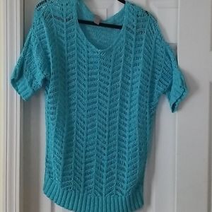 Size 12 Chico's open crochet pullover sweater
